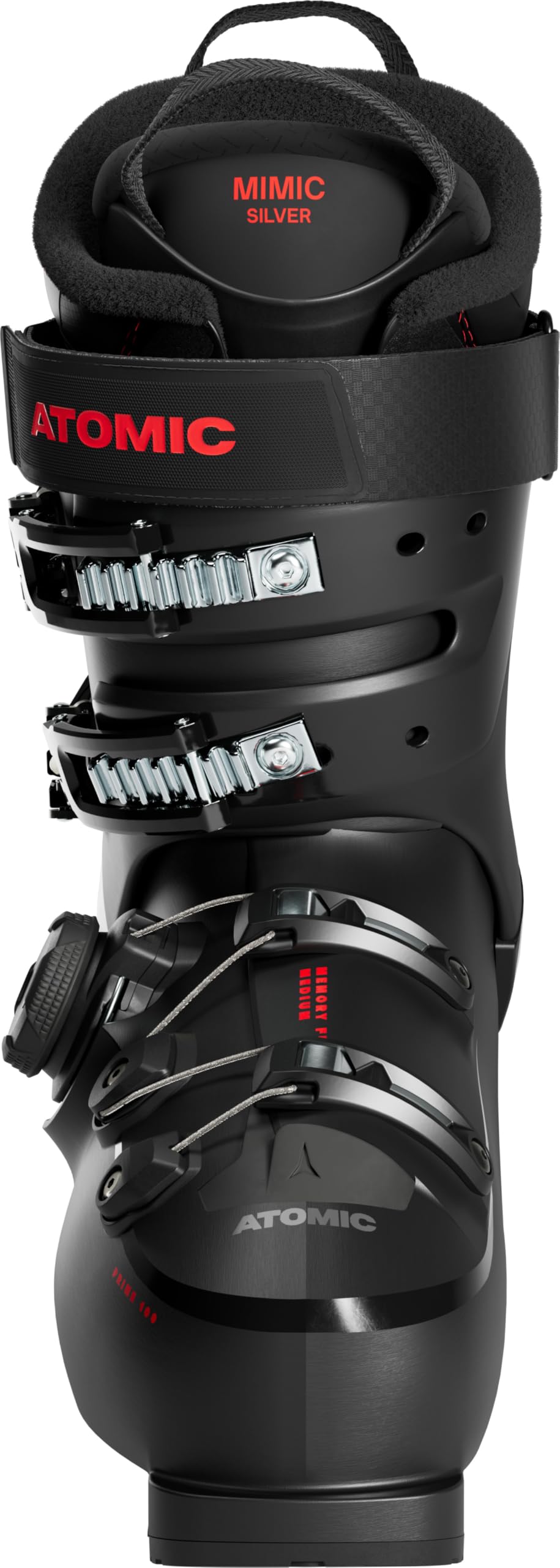 ATOMIC Hawk Prime 100 BOA GW - Scarponi da sci alpino in nero/rosso, con caviglia e tallone 3D per una vestibilità precisa, ideali per sciatori con piedi di media larghezza