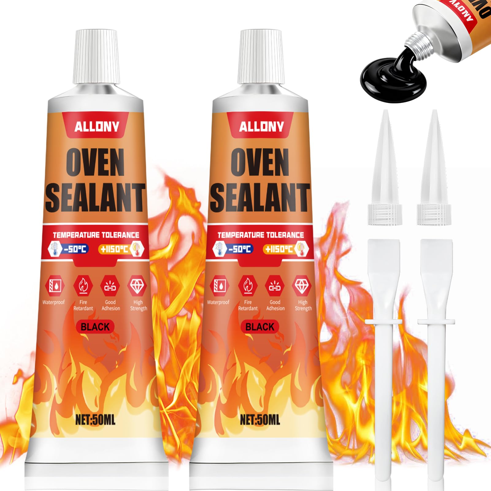 Silicone Alte Temperature 1000 Gradi 100ML per Forno Stufa Vetro Caminetti