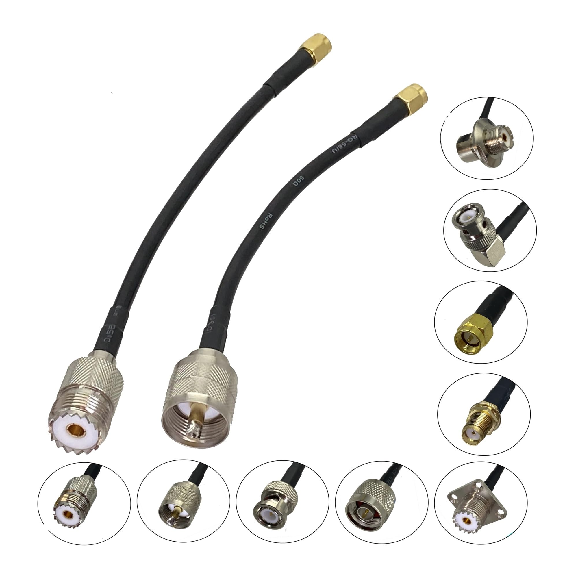 Cavo Jumper RF Dritto E Ad Angolo Retto Da RG58 UHF PL259 SO239 A Spina Maschio/N BNC SMA Jack Femmina, 6 Pollici ~ 10 M(SO239 Fnut to SMA F,10M)