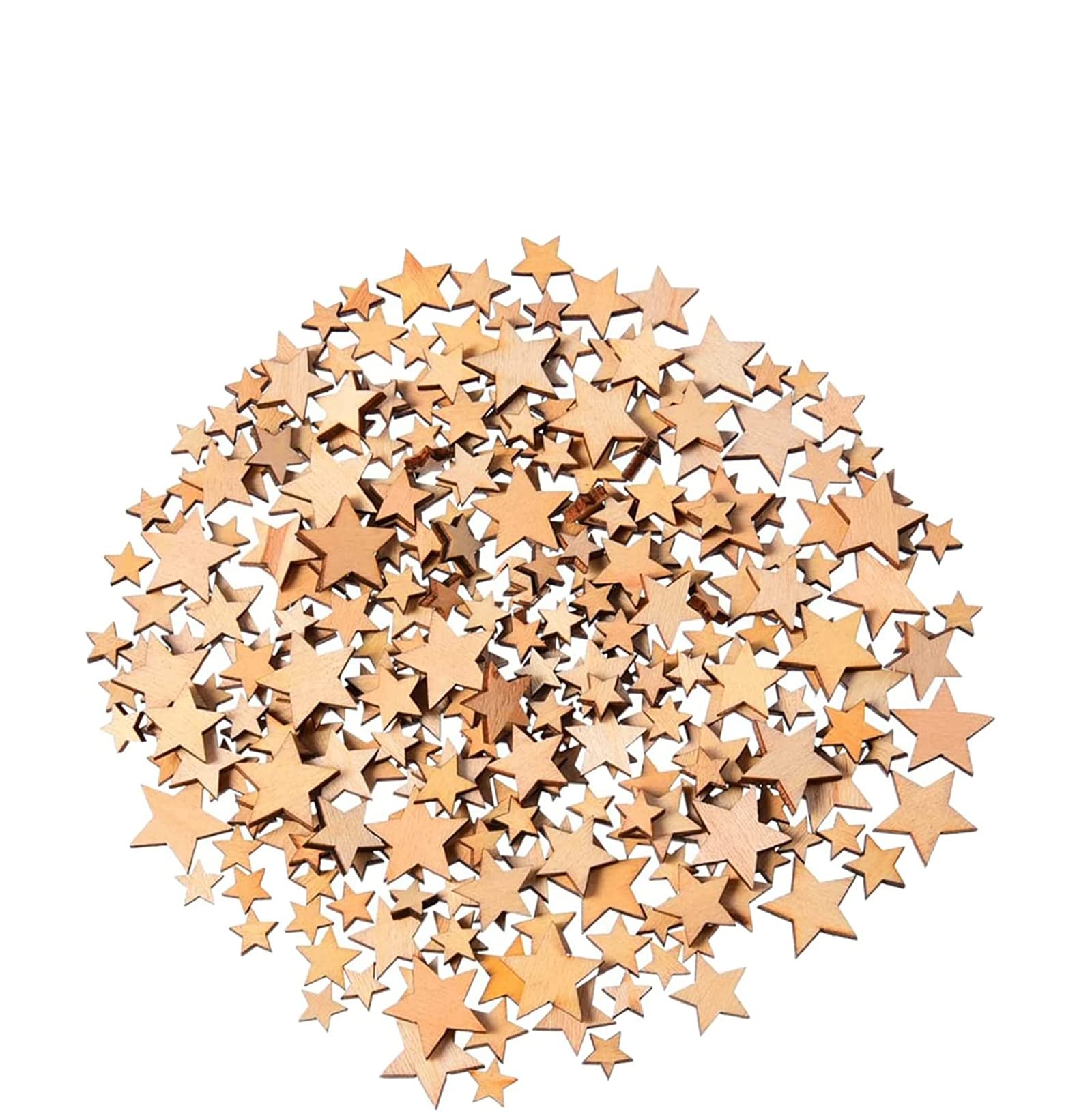 Mini Estrellas de Madera Rodajas,Rodajas Tamaño Mixto Estrella de Madera, Estrella de Madera Rebanadas de Adornos para Navidad Boda Fiesta Decoración Tarjetas de Bricolaje,50 Piezas