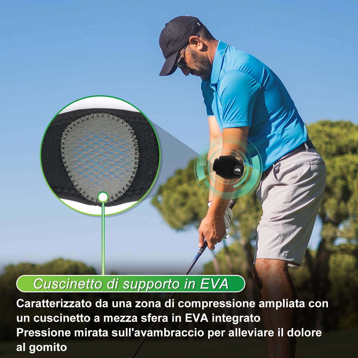 supregear Tutore per Gomito Uomo Donna, Protezione Avambraccio per Tennis e Golf, Cinturino Regolabile con Cuscinetti a Compressione, Fascia Morbida per Sport e Vita Quotidiana, Nero (2 Pezzi)