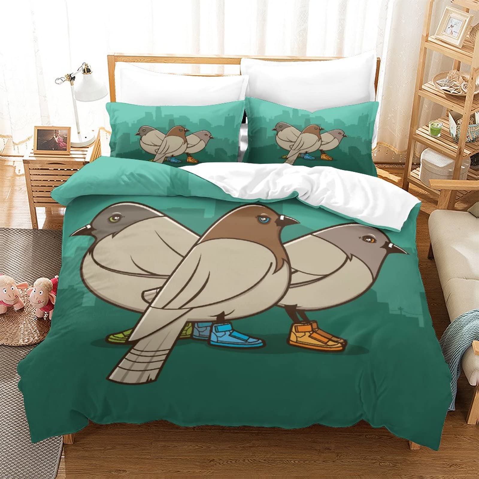 Parure de lit motif animal 3D avec housse de couette grand format 220x240cm et 2 taies d'oreiller