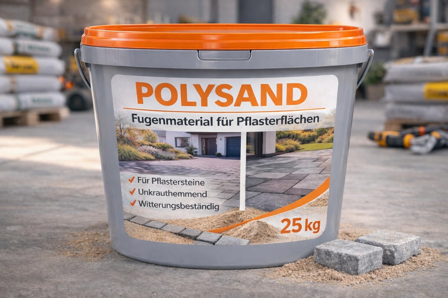 Polymerfugensand Kieselgrau 15 kg – selbsthärtender Fugensand für Fugen 2–12 mm, unkrauthemmend & ameisensicher, für Betonpflaster, Terrassenplatten & Einfahrt