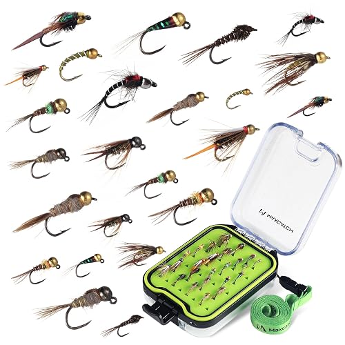 Maxcatch Nymph Fly Fishing Flies Kit for Trout, 24-Piece Assortment