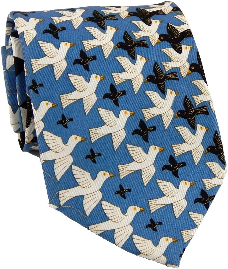 M. C. Escher Metamorphosis Tie – Blue/black