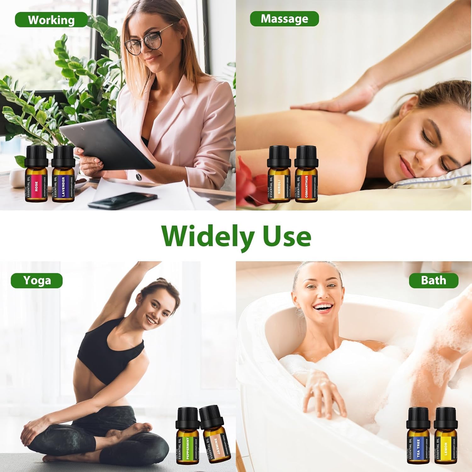 Pure Aroma Top 6 Fragrance Oils Collection – Premium Aromatherapy Oil Gift Set for Diffusers – 10ml Bottles – Tea Tree, Orange, Lemongrass, Peppermint, Eucalyptus, Lavender - Image 3 thumbnail