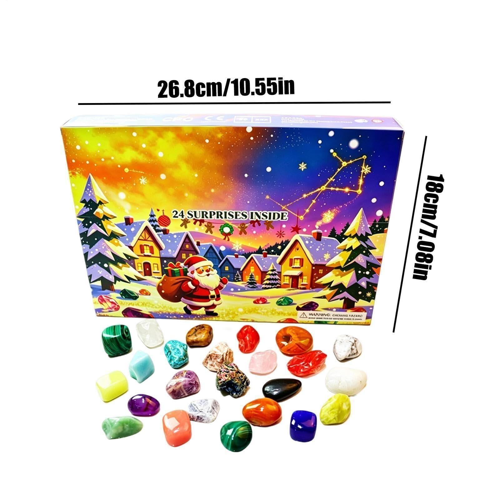 Calendario de Adviento Mineral Natural 24 Días para Niños y Niñas, Navidad