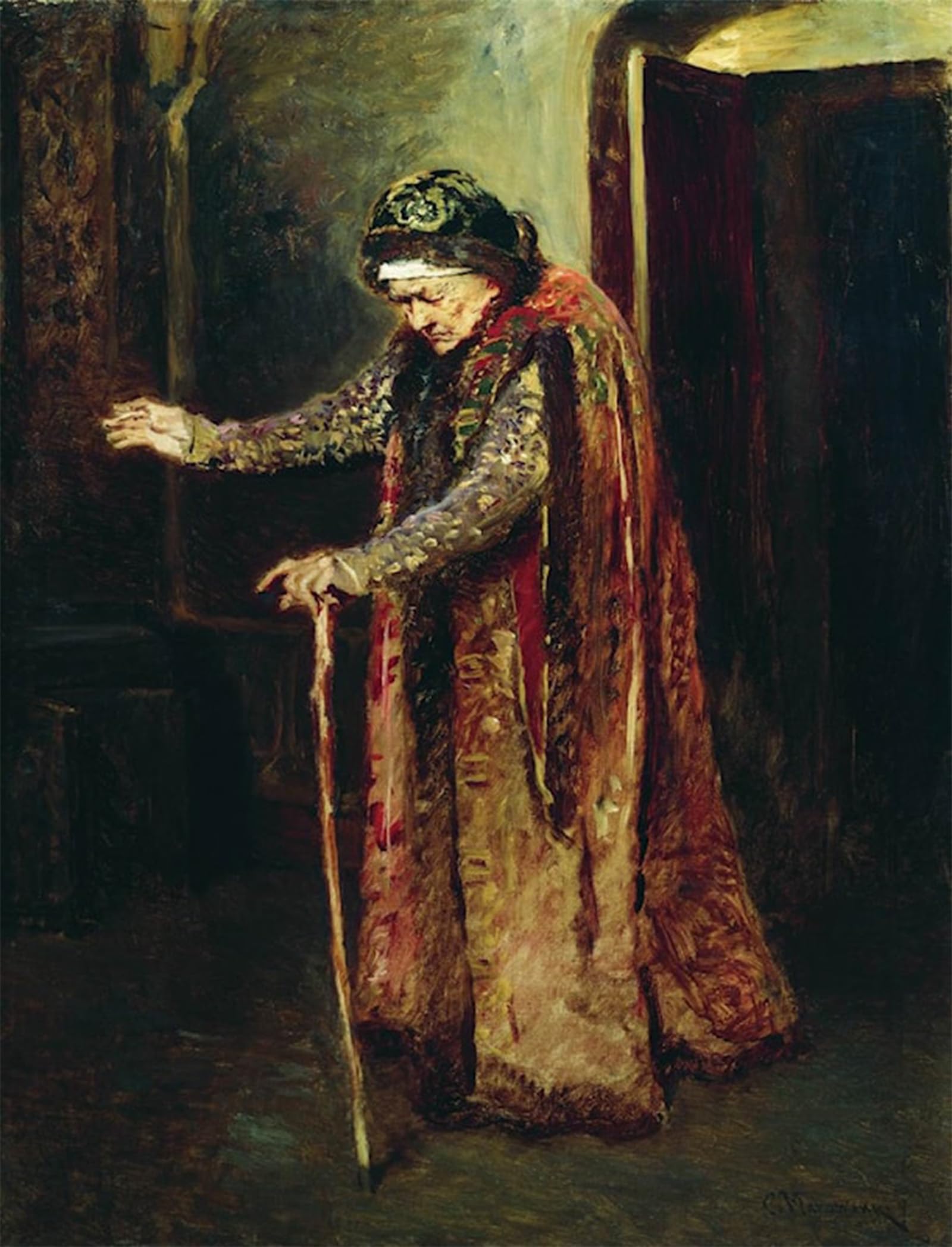 ARTXLXXBN Famous Prints Artwork Pictures Poster Painting Art the Nanny by Konstantin Yegorovich Makovsky Artwork Landscape Pictures for Home Decor 60x90cm