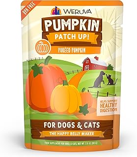 Weruva Pumpkin Patch Up!, Pumpkin Puree Pet Food Supplement for Dogs & Cats, 2.80oz Pouch (Pack of 12)