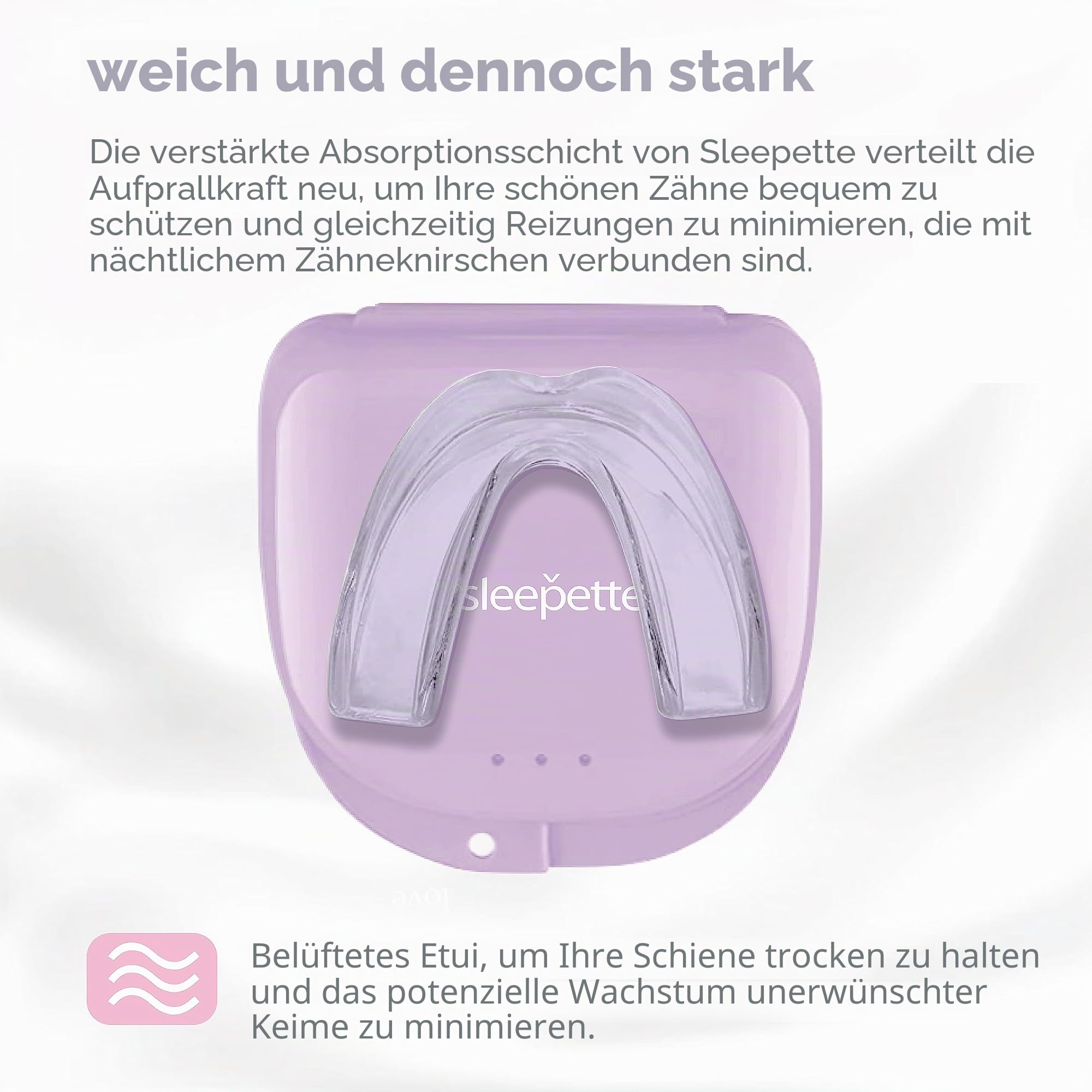 Nachtschutz für Frauen, TMJ Mundschutz zum Zähneknirschen bei Nacht Kieferpressen & Bruxismus – Formbarer Zahn-Nachtschutz zum Zähneknirschen Mundschutz zum Schlafen, 4 x Nachtschutz, 2 x