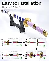 Vista 12 de Cold Blade Toy Sword - 41 inches Toy Katana Replica with Holster Belt and Display Stand - Sword with Authentic Design Shusui