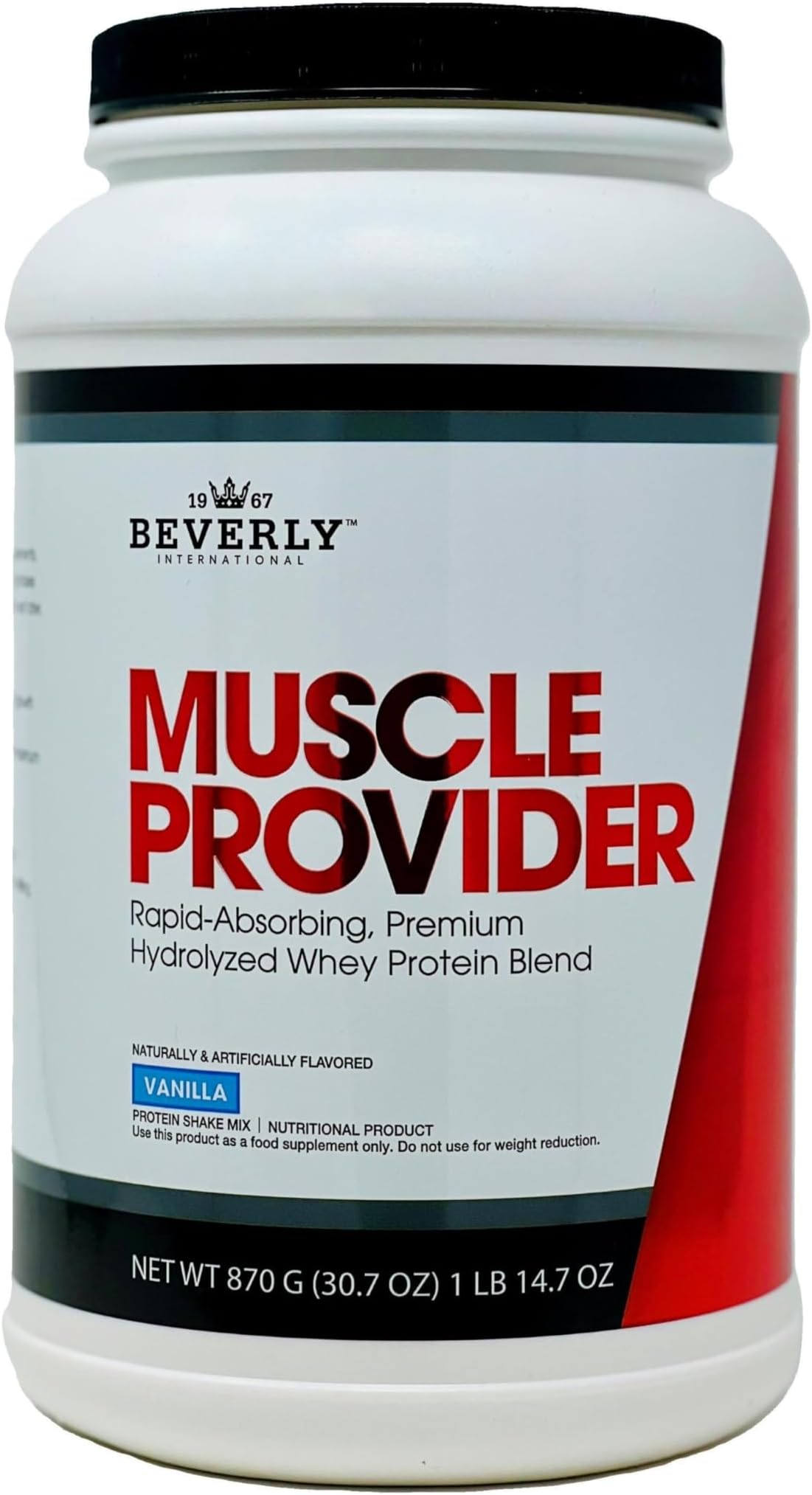 Muscle Provider, 28 Servings, Vanilla. Super-Fast-Absorbing Whey Protein Powder for Recovery, Lean Muscle. Fills Your Muscles, not Your Stomach. Tastes Like Ice Cream