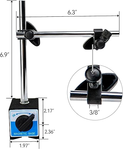 Miniatura 2 de HFS (R) Soporte de base magnética - 135 lbs60 kg de tracción máxima, puntal de aluminio, base de acero retirado en frío