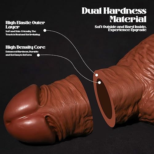 Miniatura 10 de Consolador anal súper largo de 16.93 pulgadas con glande pequeño, consolador gigante con ventosa fuerte para sexo más profundo, pene grueso y