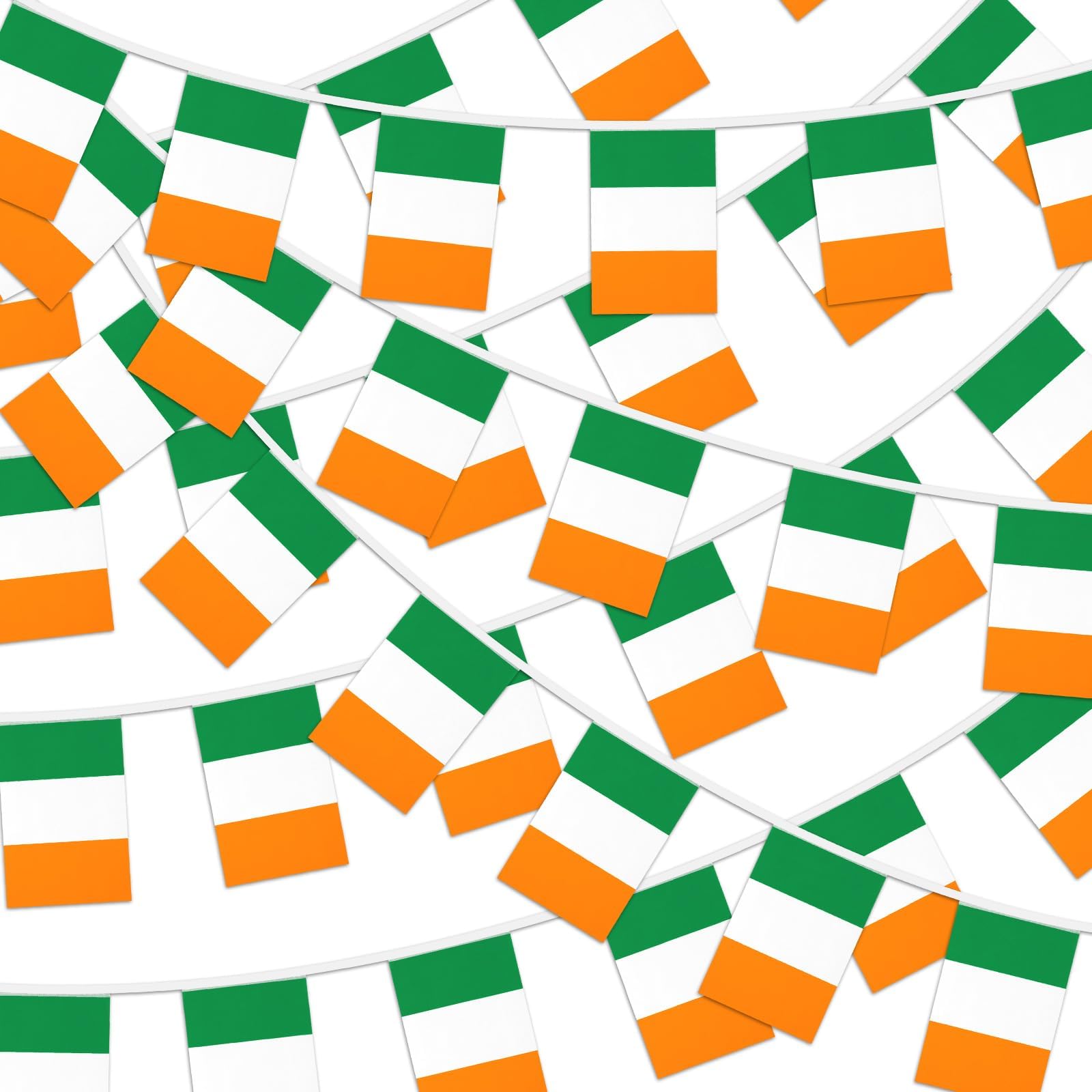 50 Pack Ireland Banner Flag 52.5 FT Irish String Pennant Banner St.Patrick's Day Decorations for Saint Patrick's Day School Party Sports Events Patriotic Festival Hanging Decorations