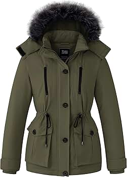 Amazon.com: ZSHOW Women's Winter Parka Thick Padded Warm