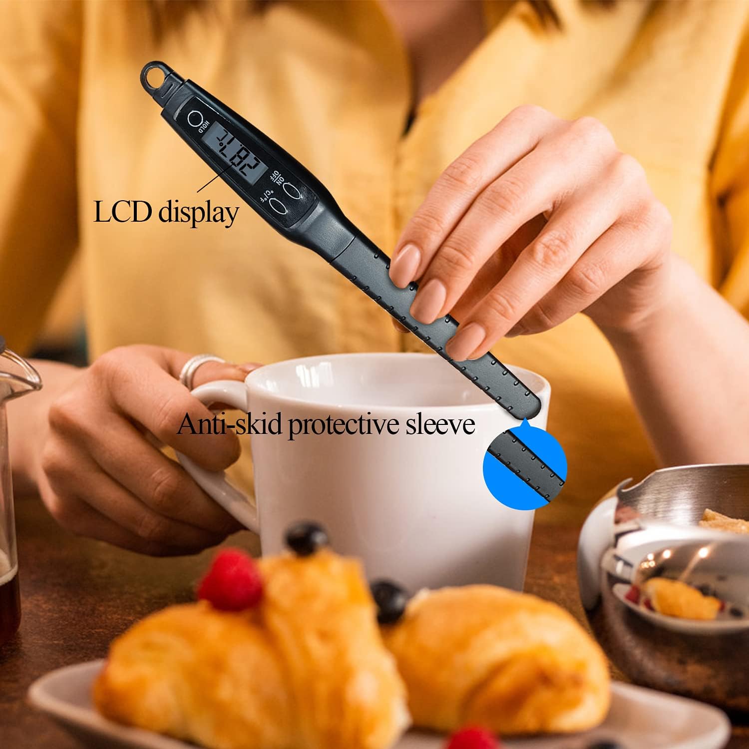 Review CENTOLLA Kitchen Thermometer,Cooking Thermometer with LCD