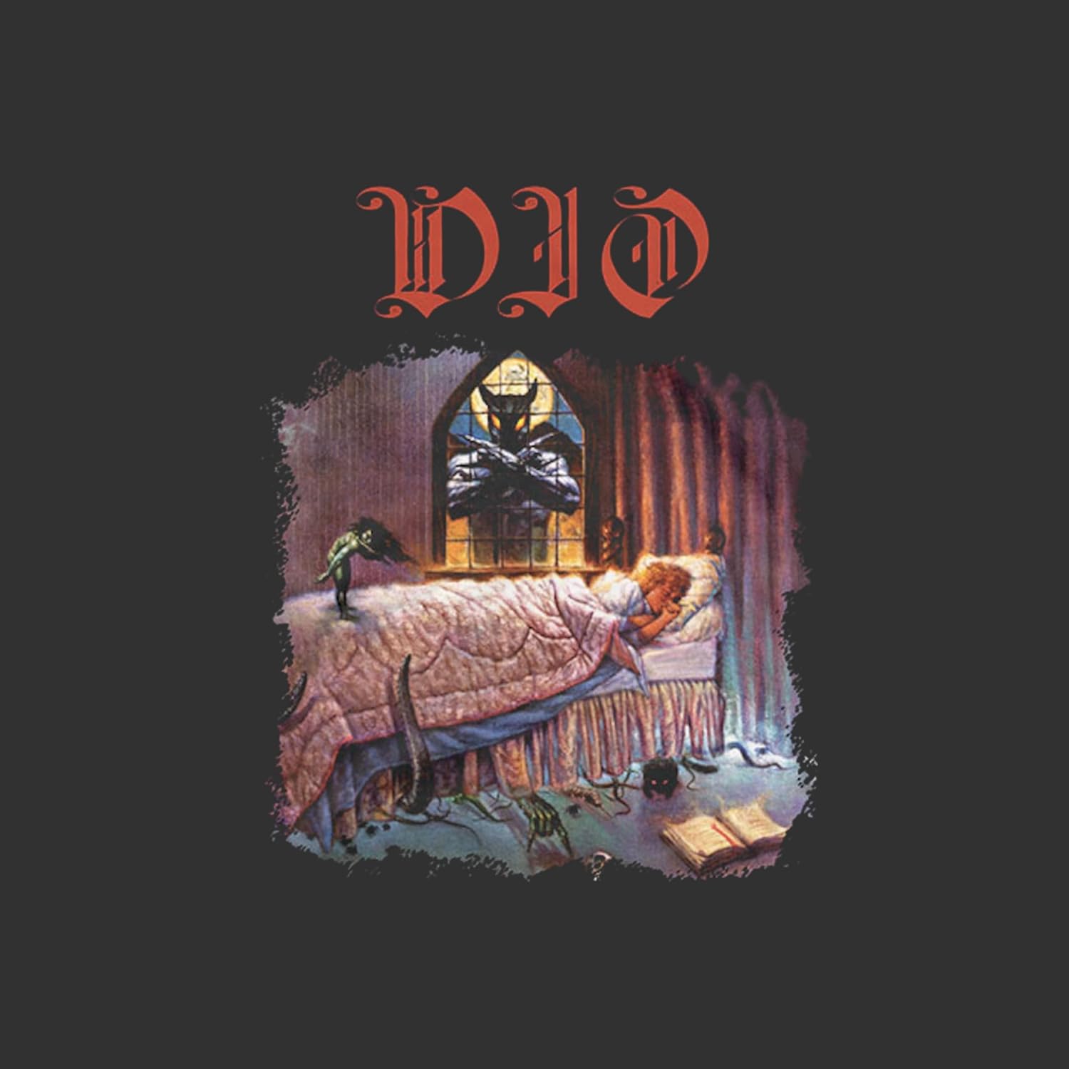 Dio T-Shirt Dream Evil Front & Back Print Adult Black Short Sleeve T Shirt Vintage Style Graphic Tees