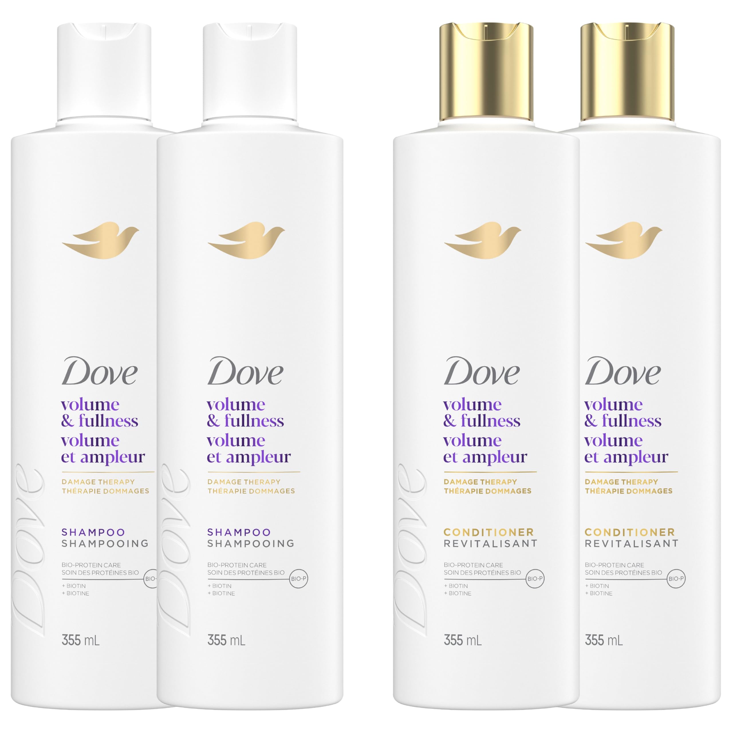 Dove Damage Therapy Shampoo & Conditioner Volume & Fullness, 355mL