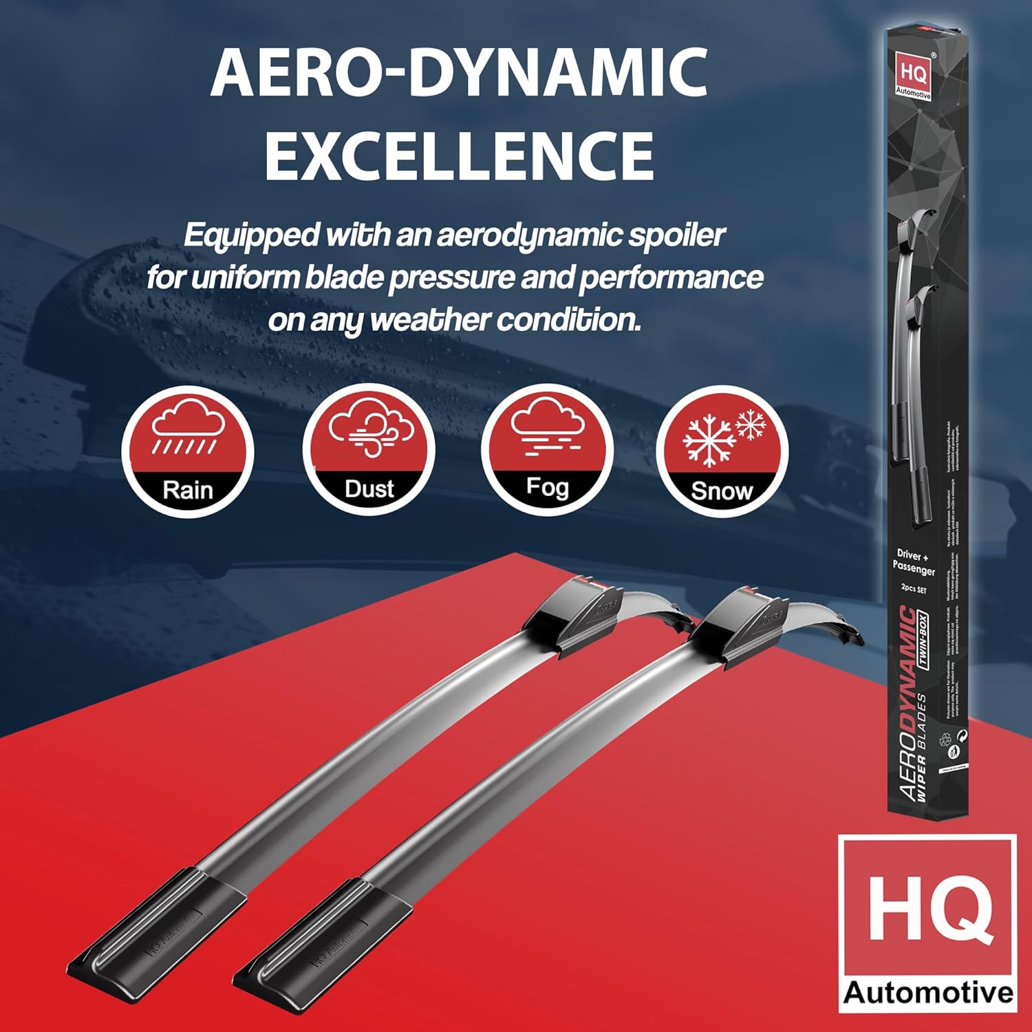 HQ Automotive Wiper Blades for HYUNDAI i20 Hatchback (2020 and later) Front Wipers Replacement Kit