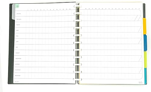 Vista 497 de Talia - Agenda personalizable con aros, (Fireworks Deep Lake, con discos Deep Lake, tamaño mediano (7.5 x 9.75 pulgadas).