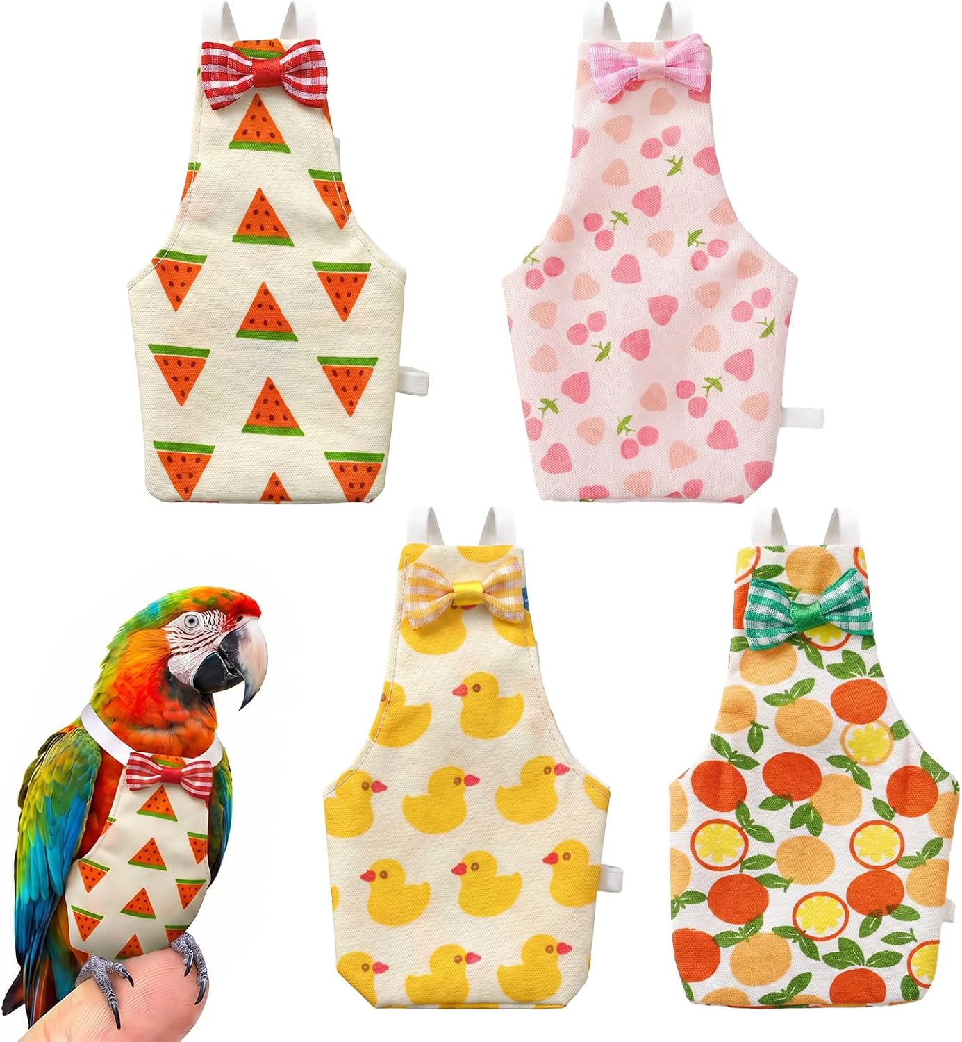 Jeffdad 4 Pcs Bird Diapers, Cute Pet Bird Diaper Pamper for Parrots