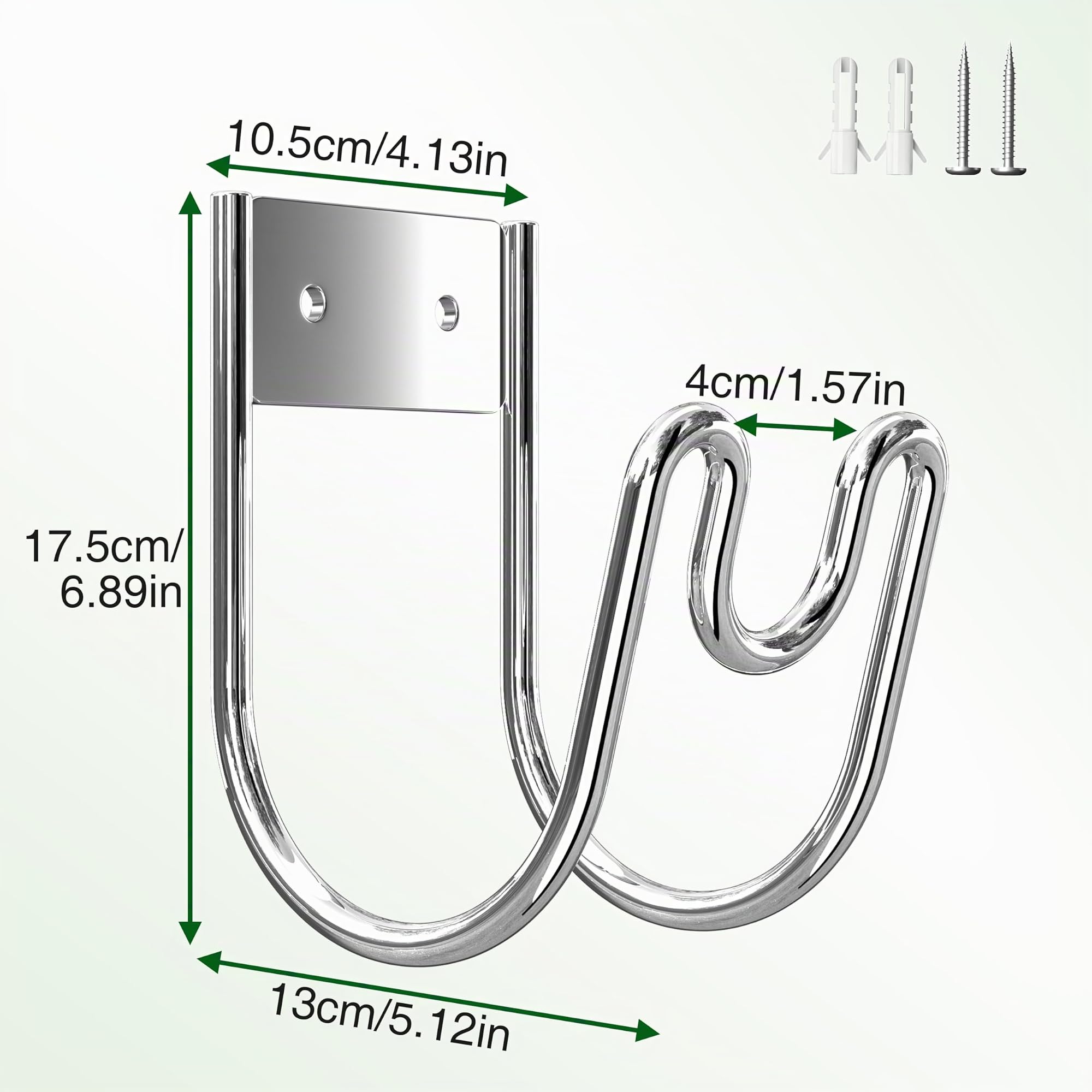 Support de Tuyau en Acier Inoxydable 304 : Support Mural pour Tuyau d’Arrosage – Porte-Tuyau pour Tuyau d’Eau, Rallonge Électrique et Tuyau d’Aspirateur | 1 Pièce