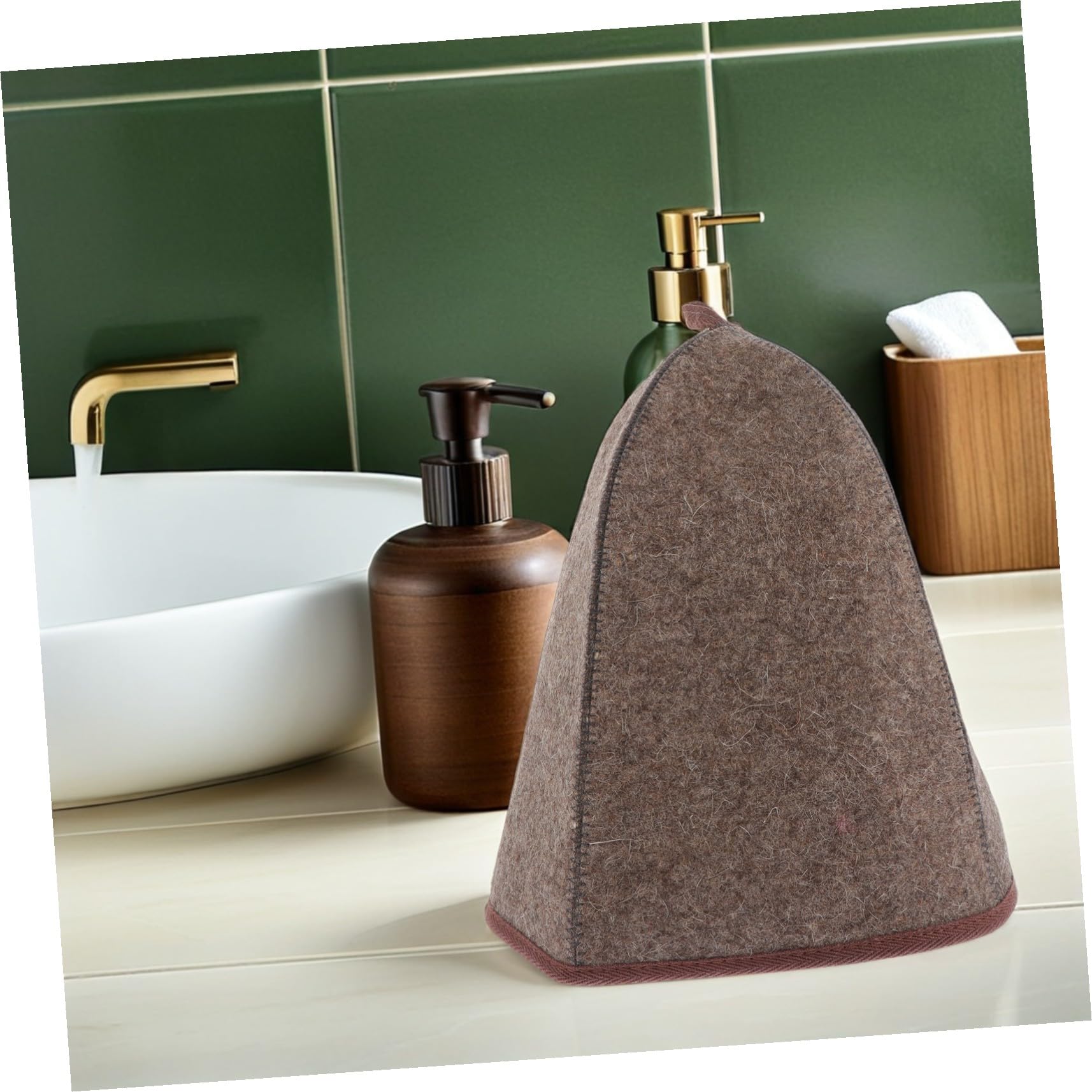 Homoyoyo 3 Piezas Sombrero de Baño de Alta Cúpula para Hombre y Mujer Protección Térmica para Cabello Accesorio de Fieltro para Baños de Vapor y Ducha
