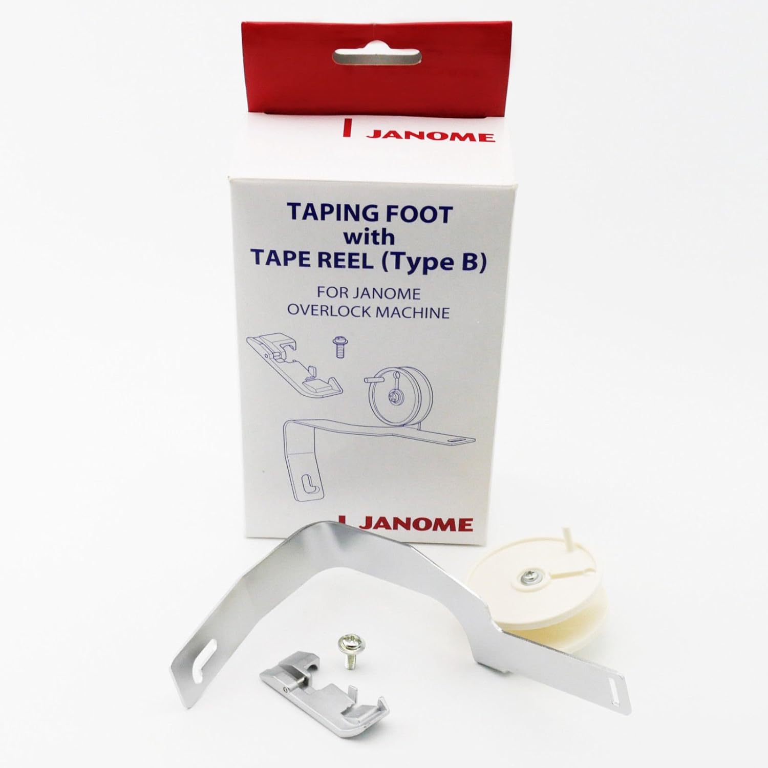 Taping Foot with Tape Reel (Type B) #200204208 for Janome Overlock Sergers