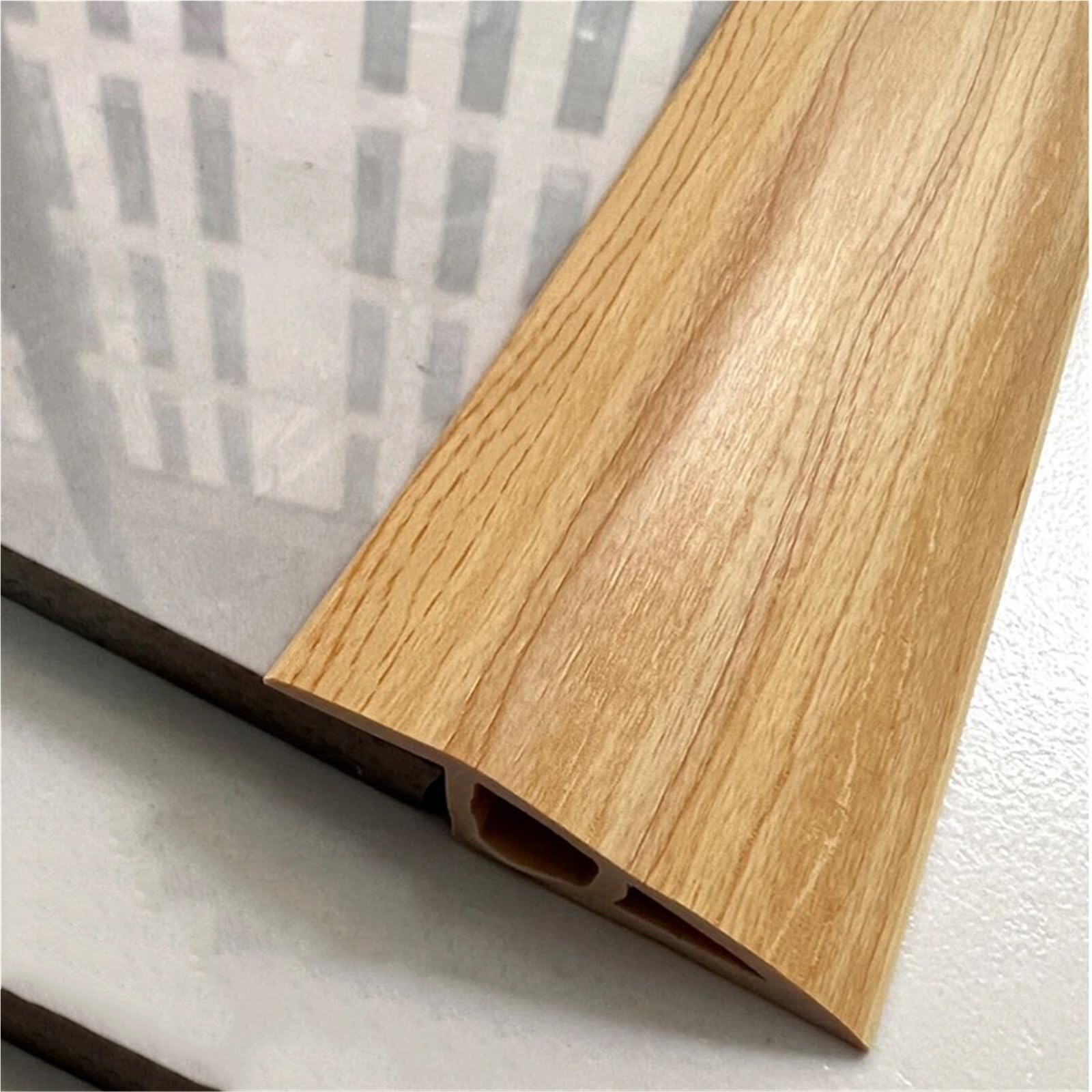 Frzxbkw Original Wood Grain 3M/10Ft Rubber Threshold Ramp, Self Adhesive Door Floor Transition Strip, Flooring Threshold Ramp Reducer, Door Strip Trim Bar, Suitable For Threshold Height Less Than 7-20Mm