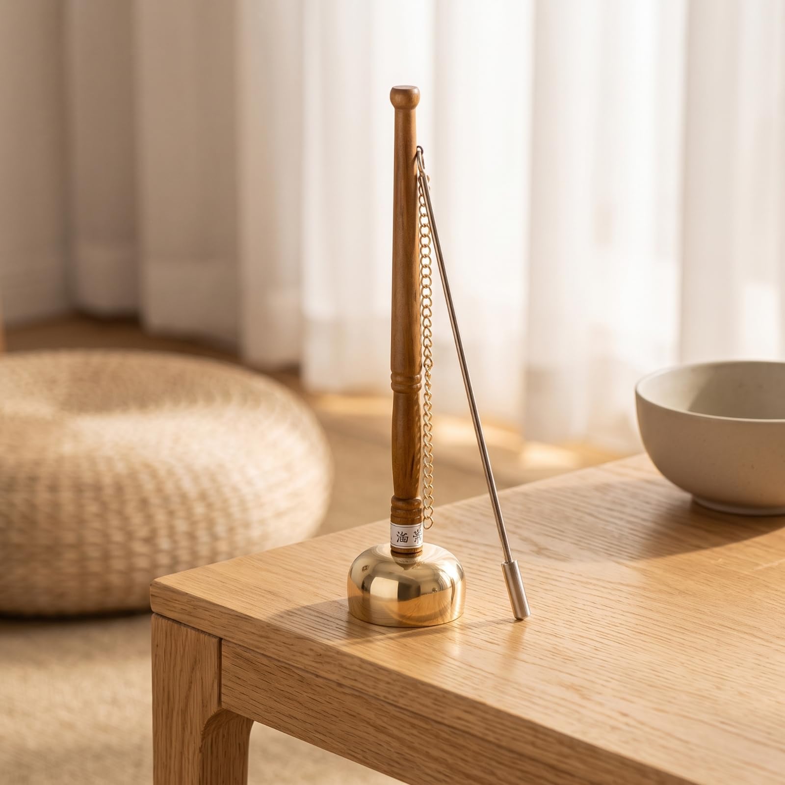 Campana con Manico in Legno Pulito