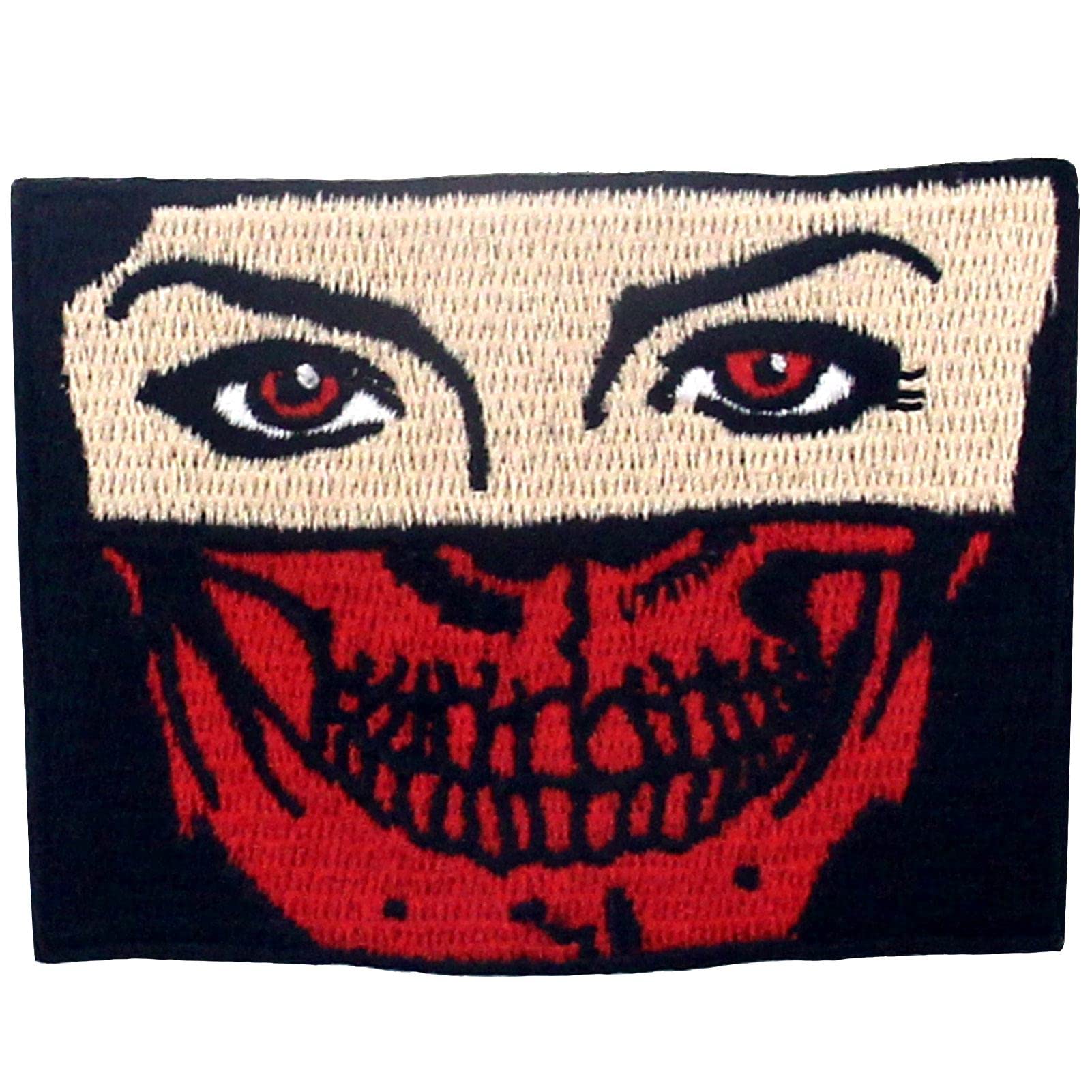 Face Off from Beautiful Woman to Skull Patch Embroidered Applique Badge Iron On Sew On Emblem