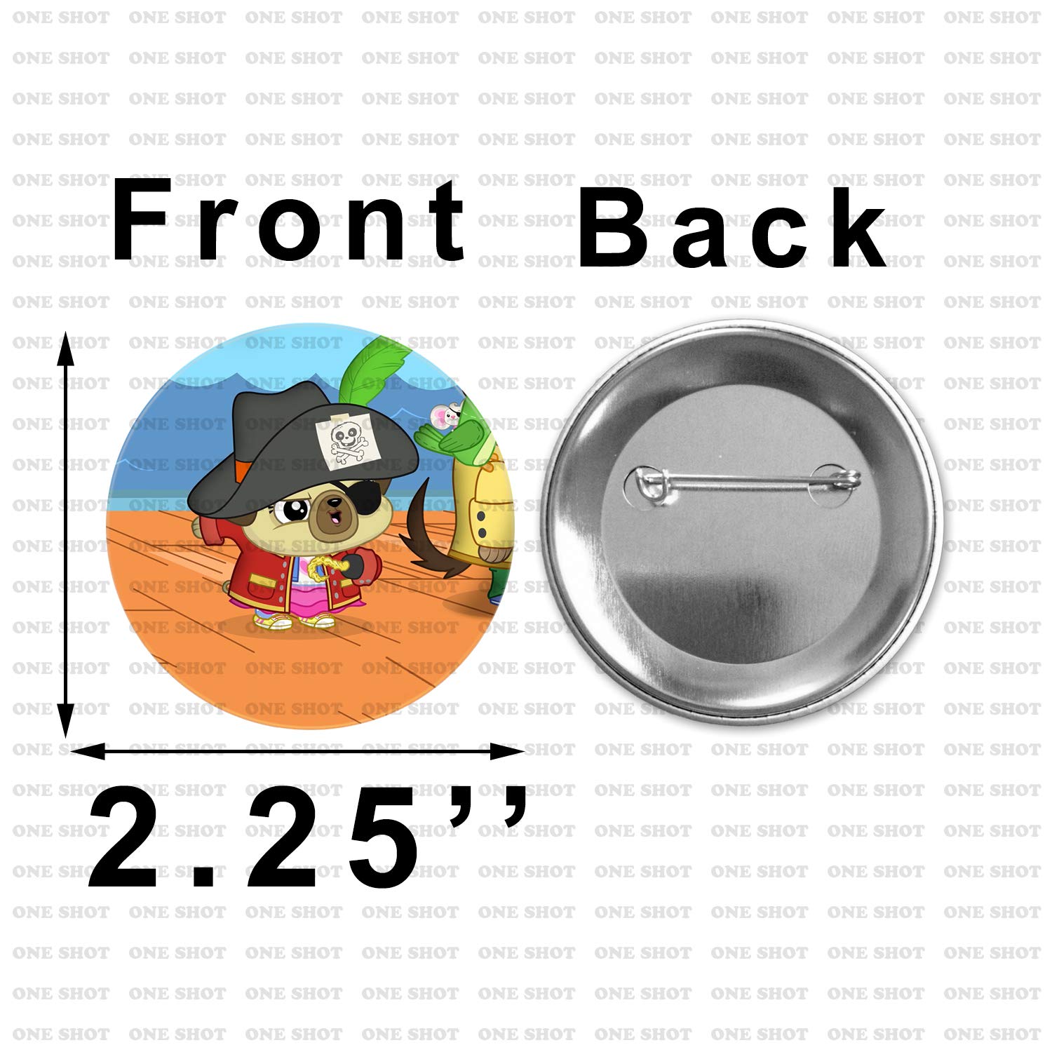 One Shot Chip and Potato Party Favors - 12 Pack, Multicolor, 2.25 Inch Round Metal & Plastic Buttons - Party Supplies