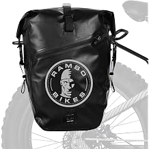 Rambo Bikes Waterproof Bag - 27L Capacity Pannier Bike Bag - Durable and Multifunctional Bike Storage Saddle Bag - Waterproof and Wear-Resistant Double Coated PVC - Secure and Easy Attach System