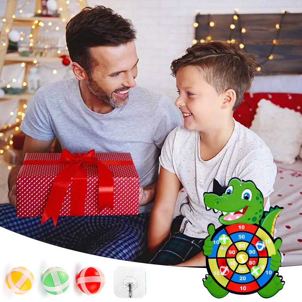 Zestaw tarcz do darta dla dzieci, 2 w 1, dla dzieci, strzelanki ogrodowe dla dzieci, z 3 kulkami samoprzylepnymi, dla dzieci, chłopców i dziewczynek, prezent urodzinowy dla dzieci