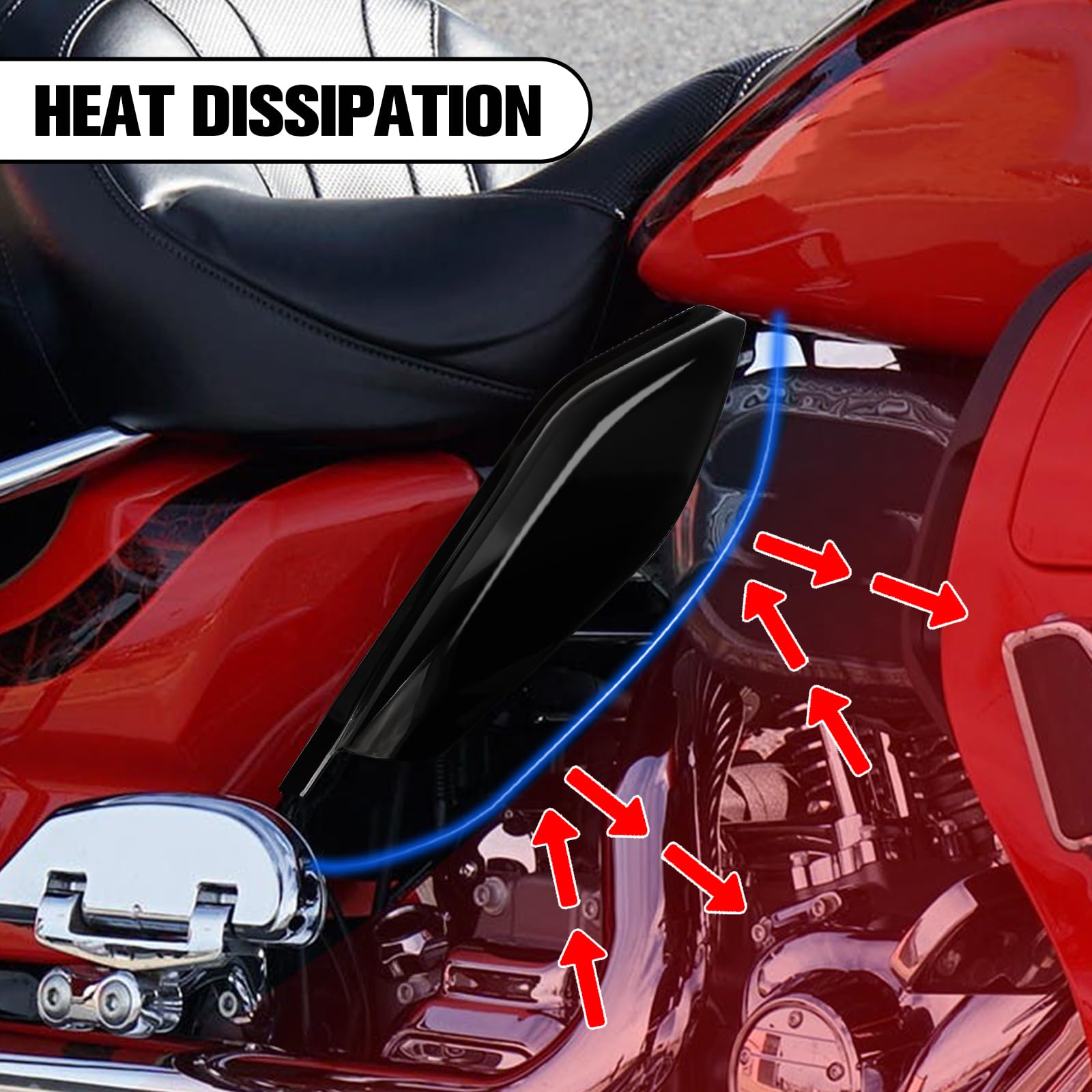 Déflecteurs d'air Gauche/Droite pour Harley Davidson Touring Street Glide Road Glide Electra Glide Road King Ultra Limited Tri Glide CVO Noir Vif