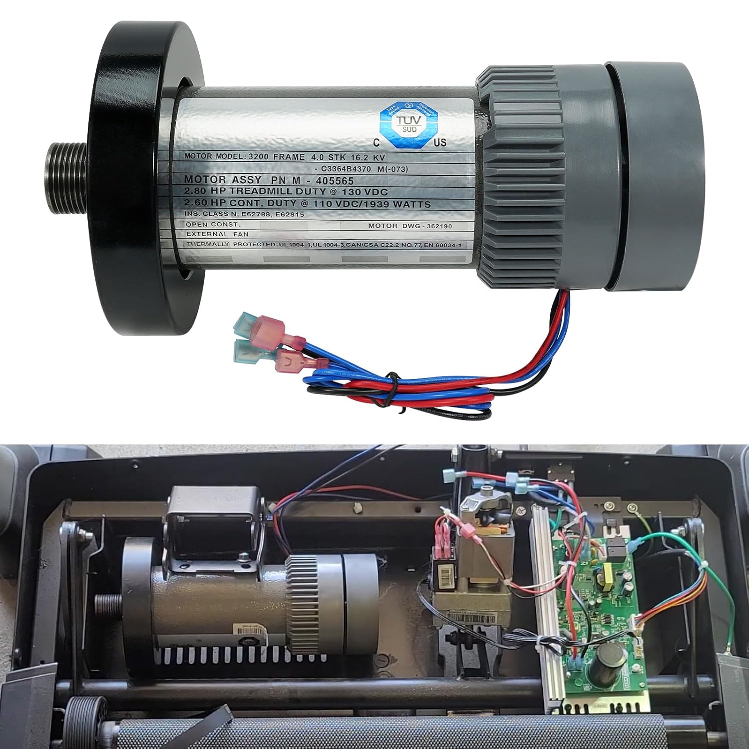 Upgraded Treadmill DC Drive Motor with Flywheel, 2.80 HP 130 VDC 1939 Watts Fit for NordicTrack T 6.7 S/T 6.7I/T 6.7C, ProForm Treadmill #Replace 314571 M-405565 362190 356334 405618 349568