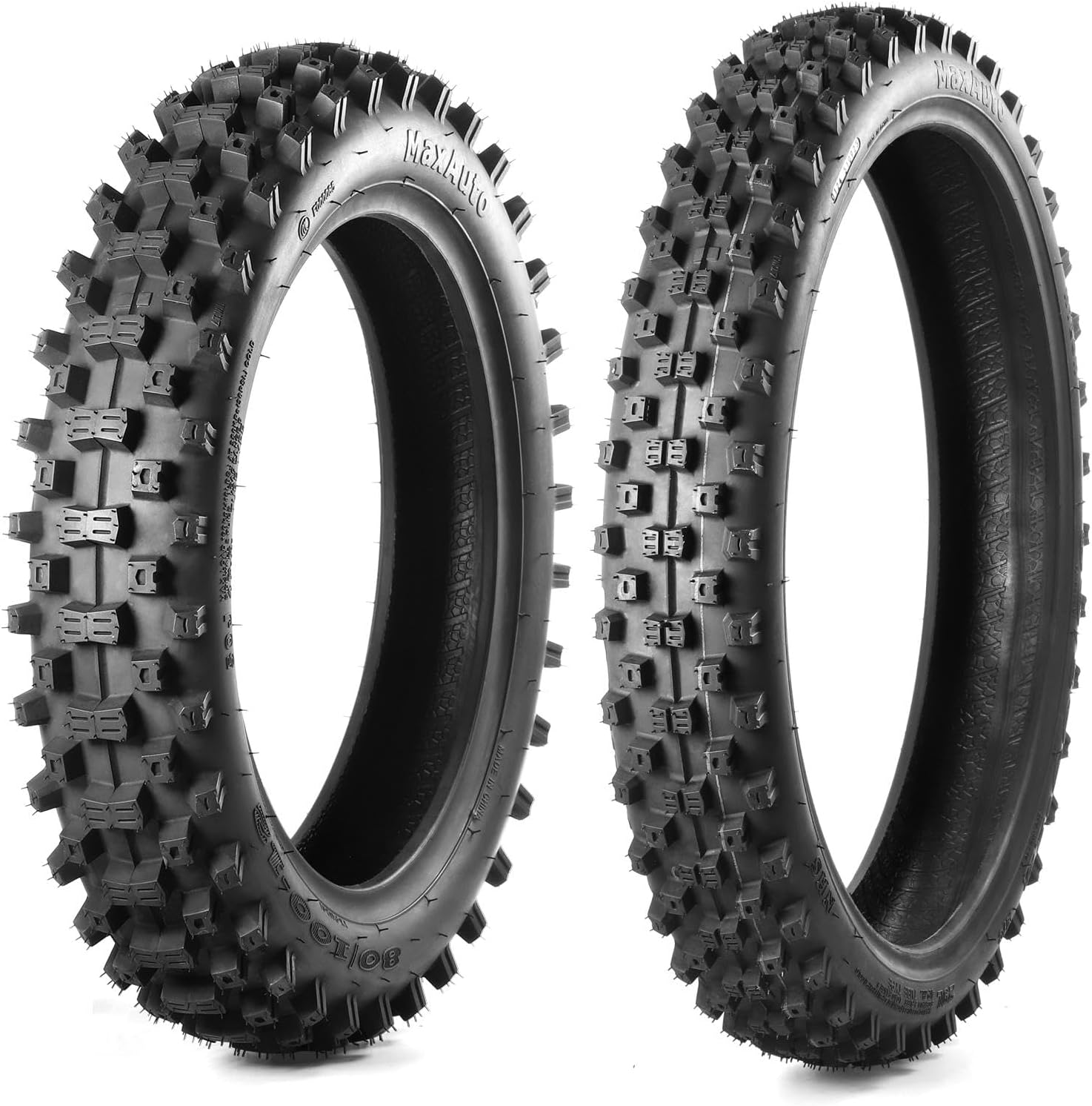 MaxAuto Front 60/100×14 & Rear 80/100×12 for Dirt Bike Tire, Replacement Motocross Off-road Tire for All Dirt Pit Bikes MaxAuto Front 60/100×14 & Rear 80/100×12 for Dirt Bike Tire, Replacement Motocross Off-road Tire for All Dirt Pit Bikes