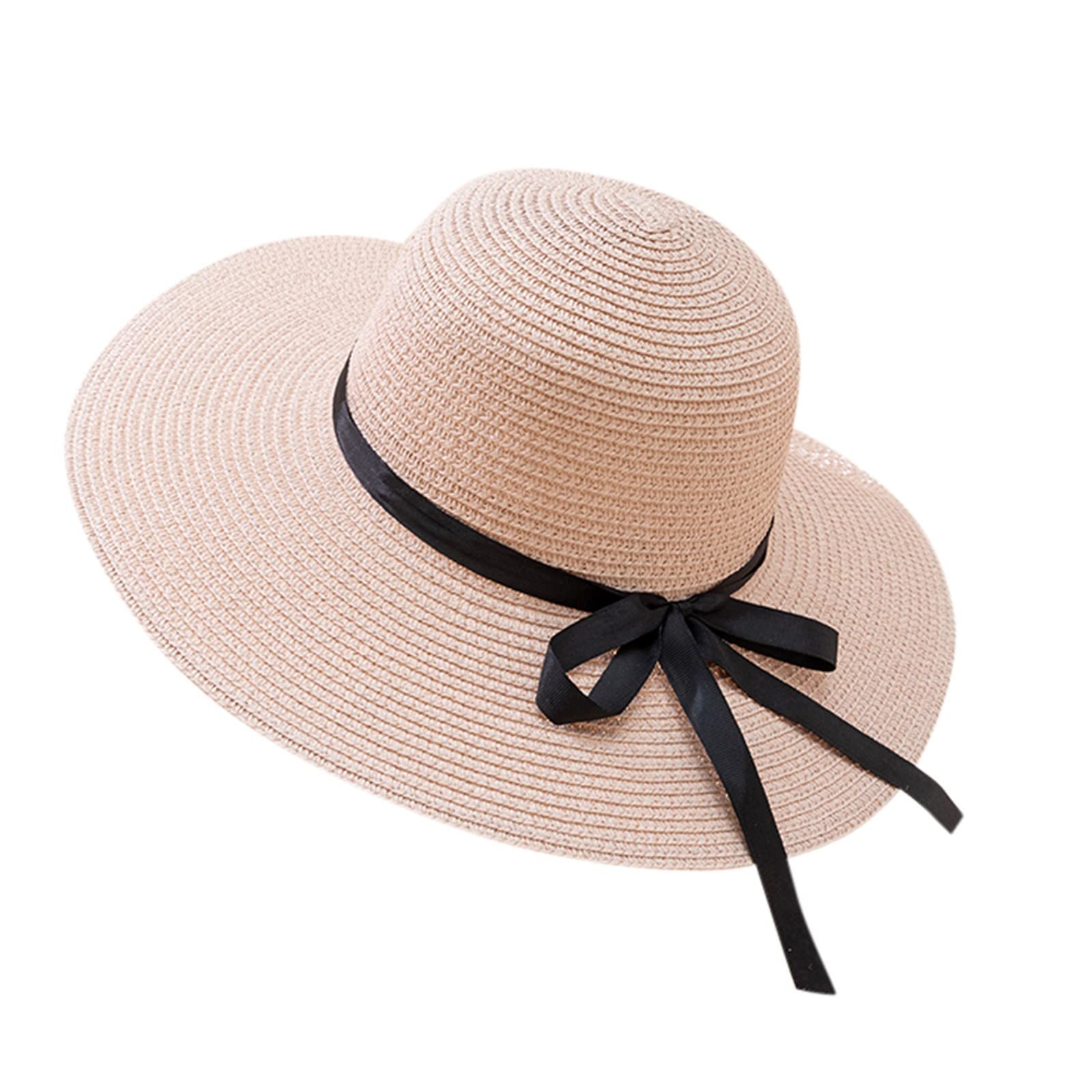 FGUUTYM Primavera y Verano Mujeres Playa Personalidad Vacaciones Sombrero de Sol Tejido Casual Sombrero de Paja Mujer S