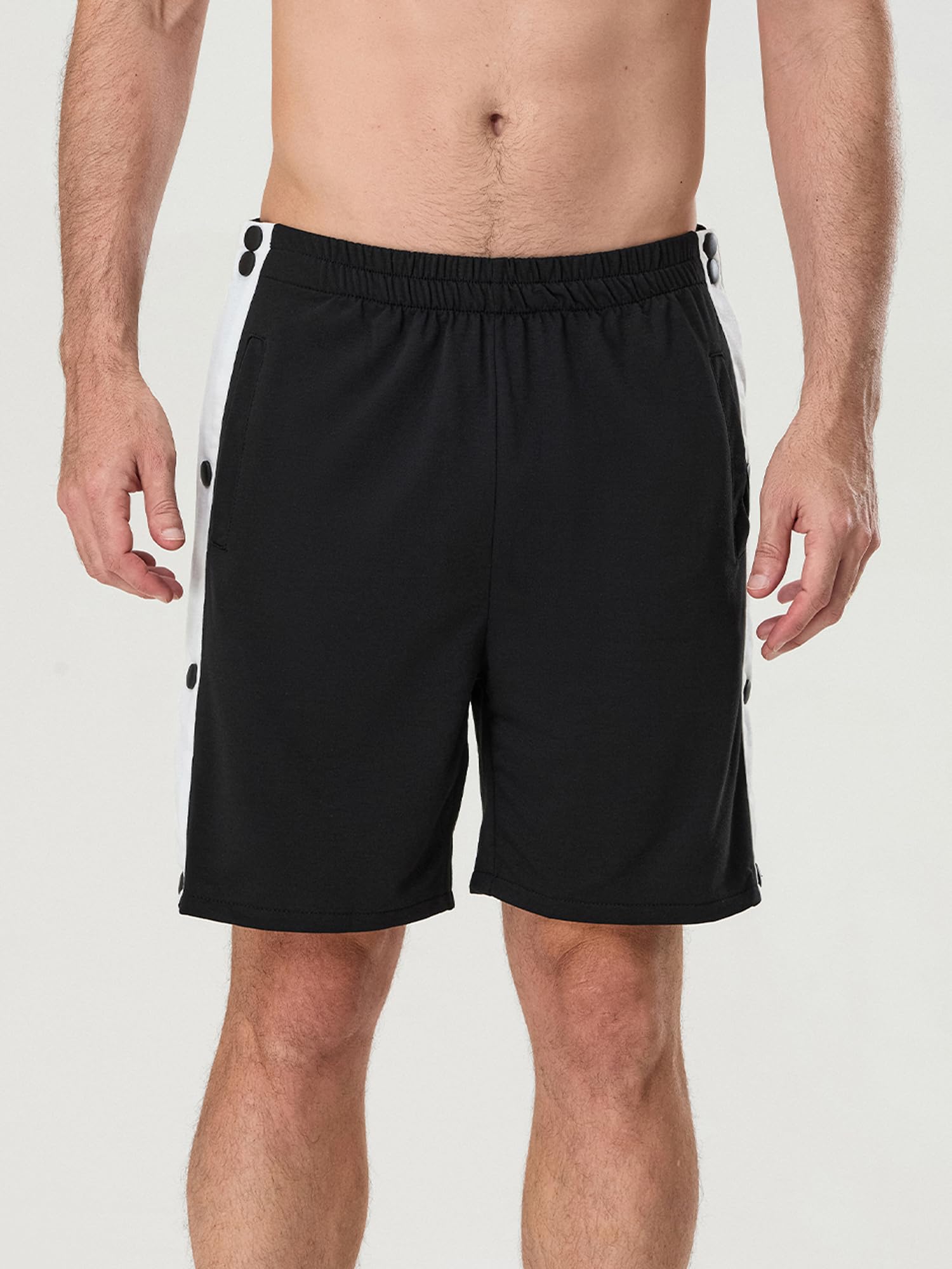 Sexy Outfit Pantaloncini Sportivi da Uomo a Strappo Chiusura con Bottoni Automatici Laterali Vita Elastica Pantaloncini da Allenamento per Palestra per Recupero Post Intervento Chirurgico con Tasche