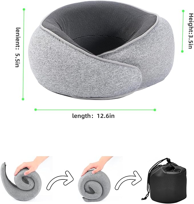 Set 4 Almohadas Viaje Espuma Viscoelástica Lavable miniatura 2