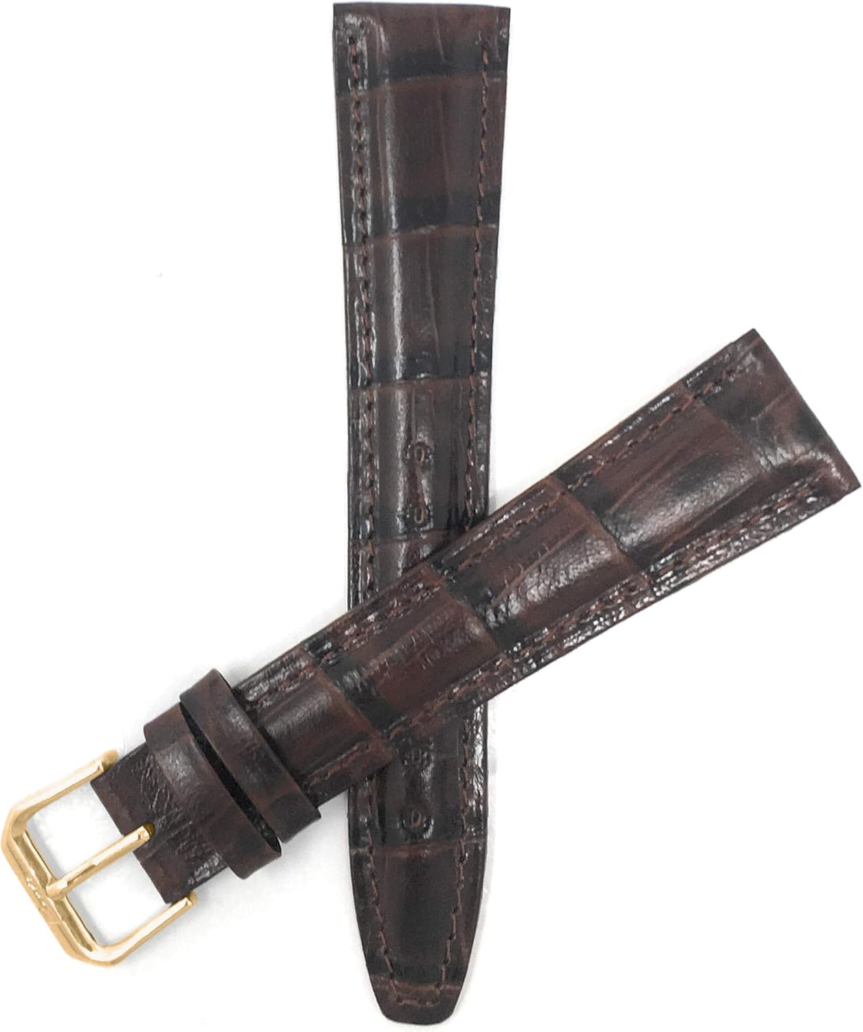Bandini Extra Long (XL) Italian Leather Watch Band Strap - Padded - Alligator or Bark Pattern - 6 Colors - 12mm, 14mm, 16mm, 18mm, 20mm