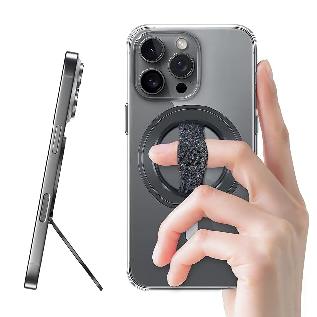 EWA MagOne 3rd Gen Compatible with MagSafe Phone Grip Stand with Finger Strap Removable Magnetic Ring Holder Kickstand