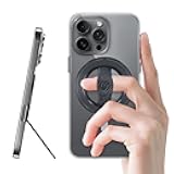 MagOne 3rd Gen [Compatible with MagSafe] Phone Grip Stand with Finger Strap, Removable Magnetic Ring Holder Kickstand Loop for iPhone 17,16,15,14,13,12 Series (Black)