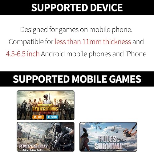 Miniatura 5 de Disparador de juegos móviles, controlador de juego móvil compatible con PUBGGFortniteeCall of Duty Mobile, IFYOO Z108 Aim & Fire Triggers para