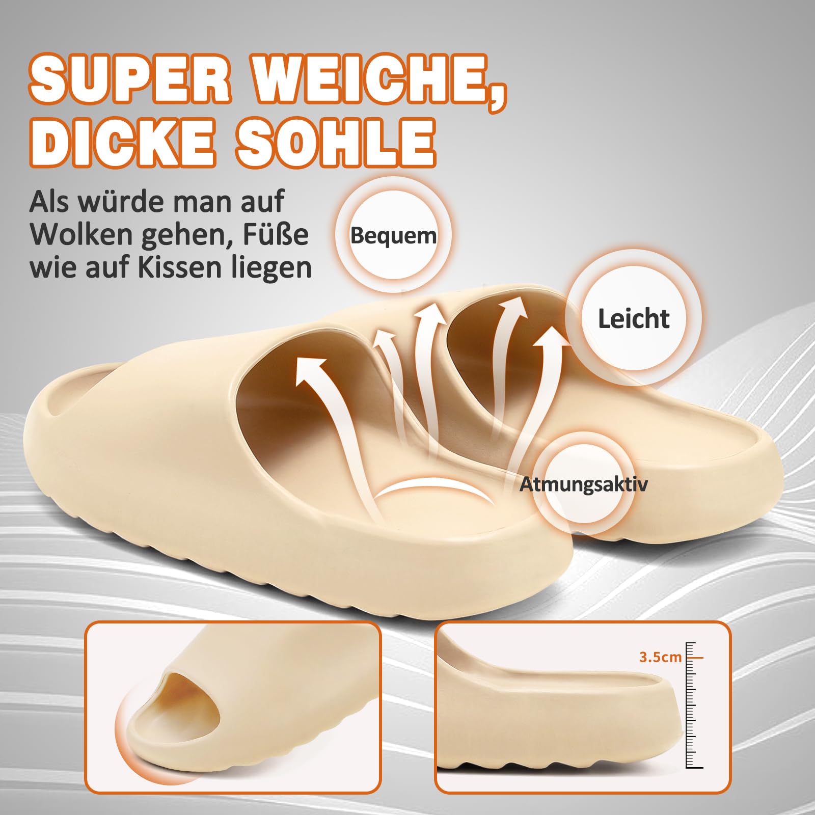 Jesindr Ciabatte Uomo Donna Estive Mare Pantofole Cozy Slides Casa Foam Slide Piscina Scarpe Nuvola Slippers Gomma Sliders Estivi Sandali