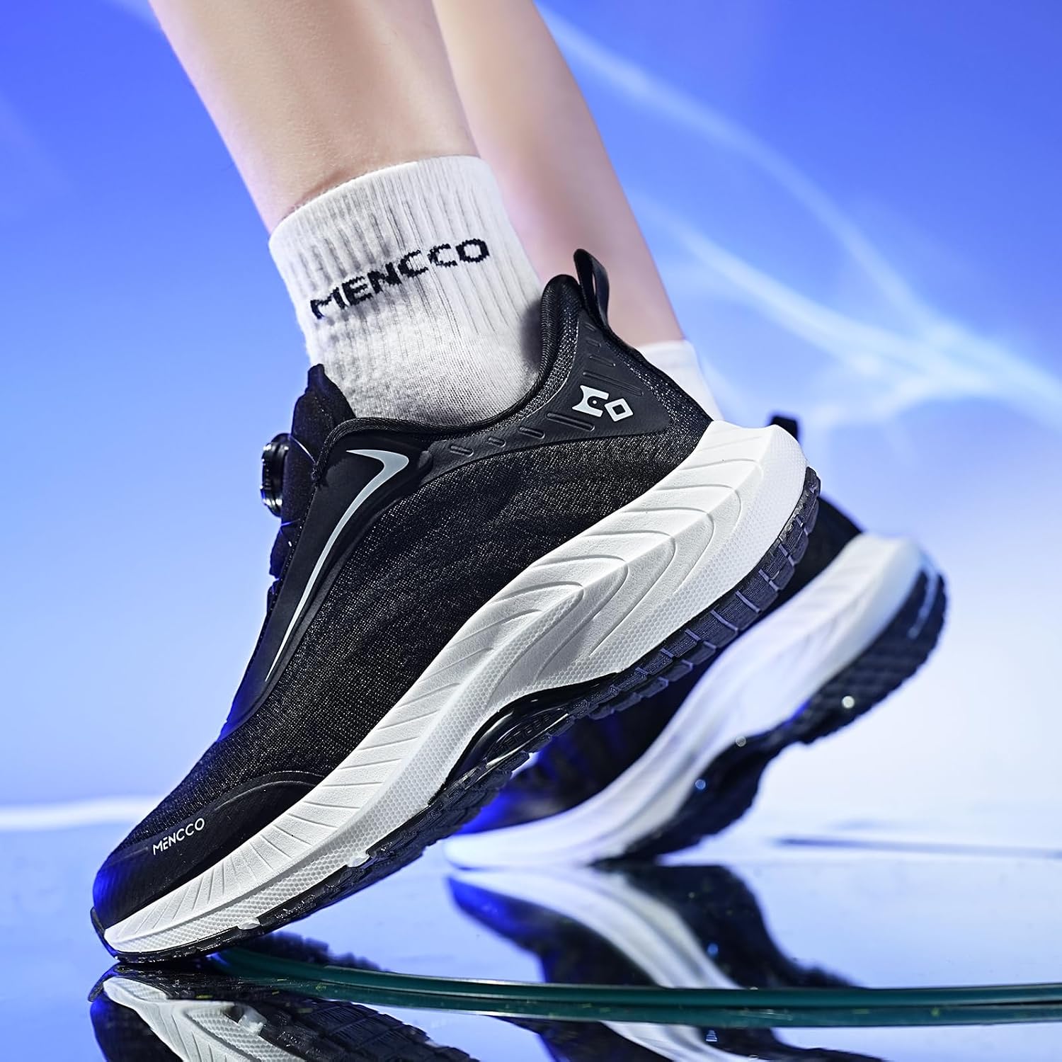 Men's Quick Laces Running Walking Tennis Shoes No-Tie Shoelace Athletic Gym Workout Jogging Comfortable Cushioning Sneakers