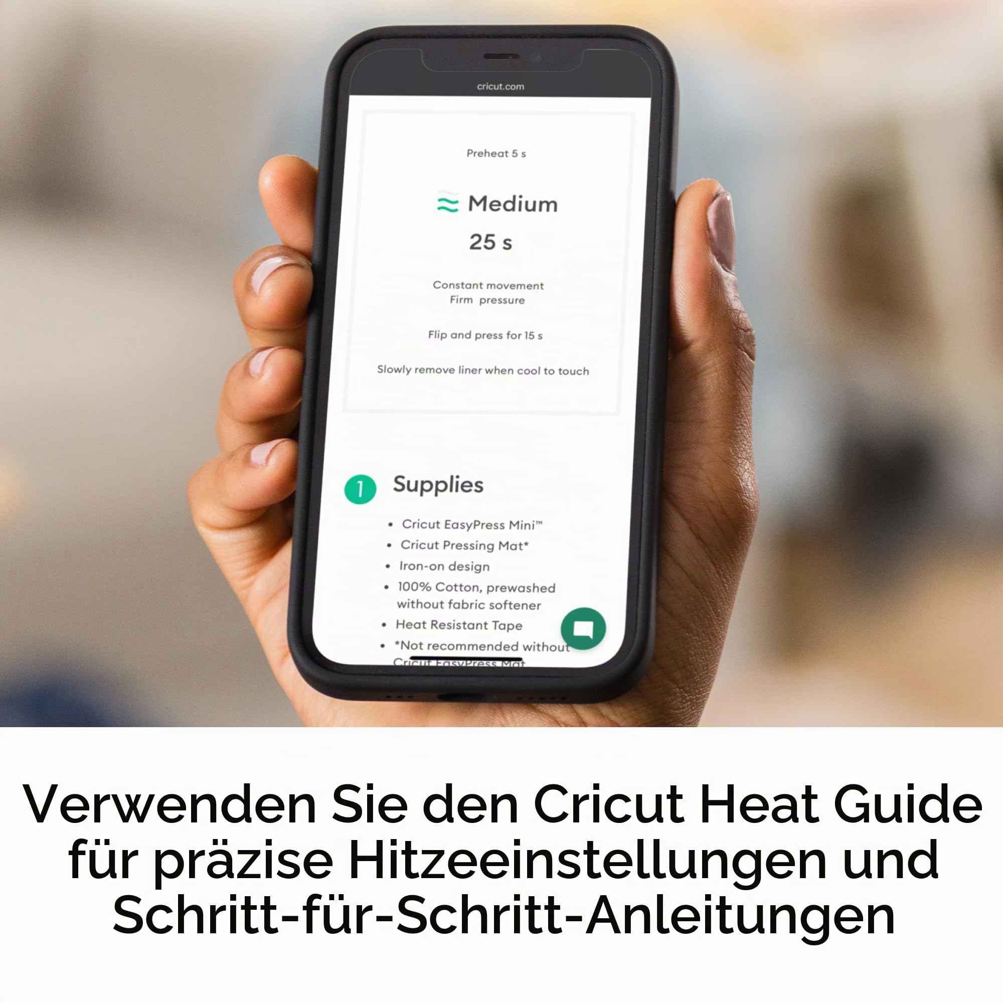 Cricut EasyPress Mini-Wärmepresse – zum Pressen kleiner Gegenstände wie Schuhe, Stofftiere, Hüte & mehr – 3 Heizstufen & Präzisionsspitze – Keramikbeschichtete Heizplatte – kompakt & leicht – Zen Blau