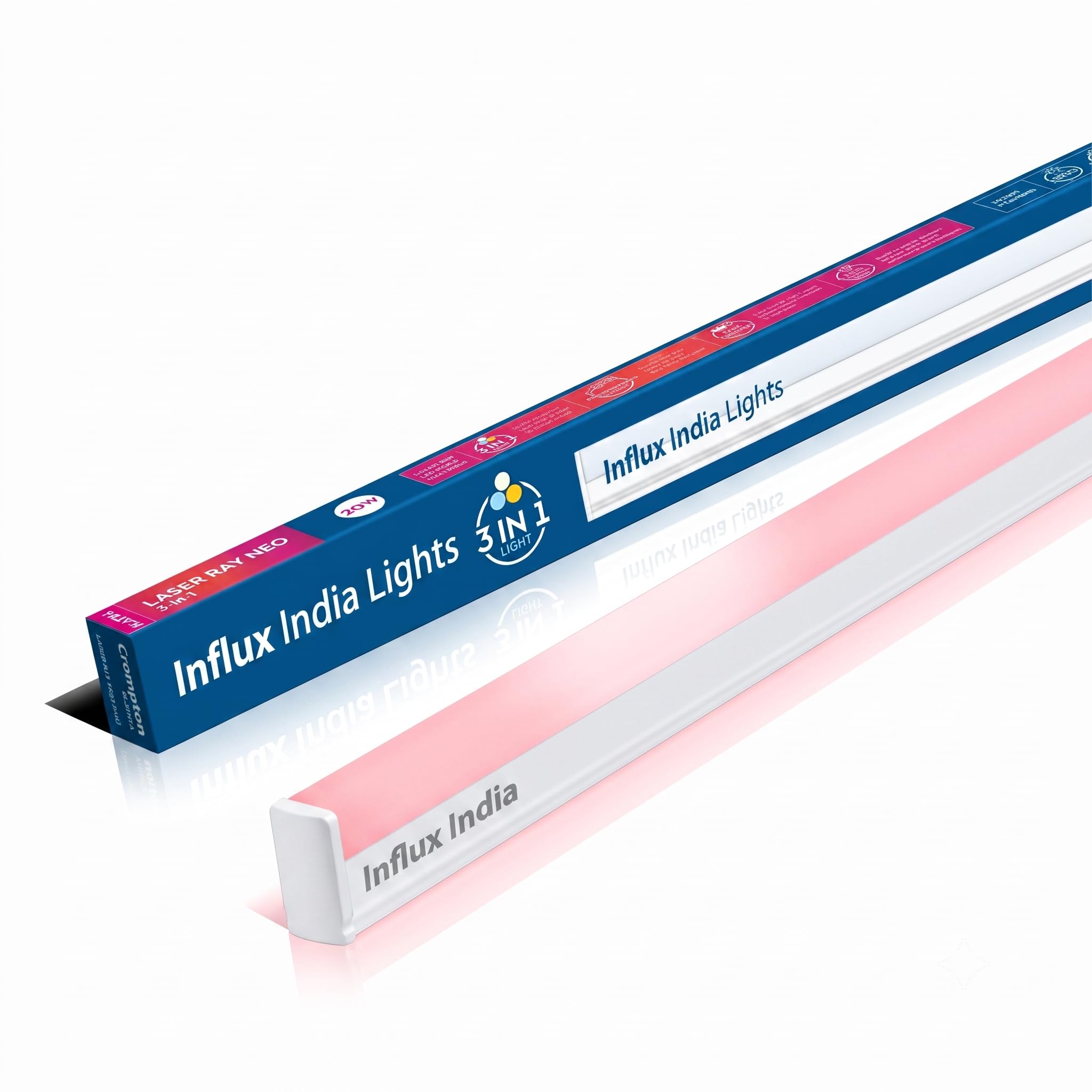 INflux India 3 in 1 LED Tubelight | 4ft Mood Lighting LED with Three Color Temperatures | Pink, Light Pink & White Variant | Pack of 1-picture-29