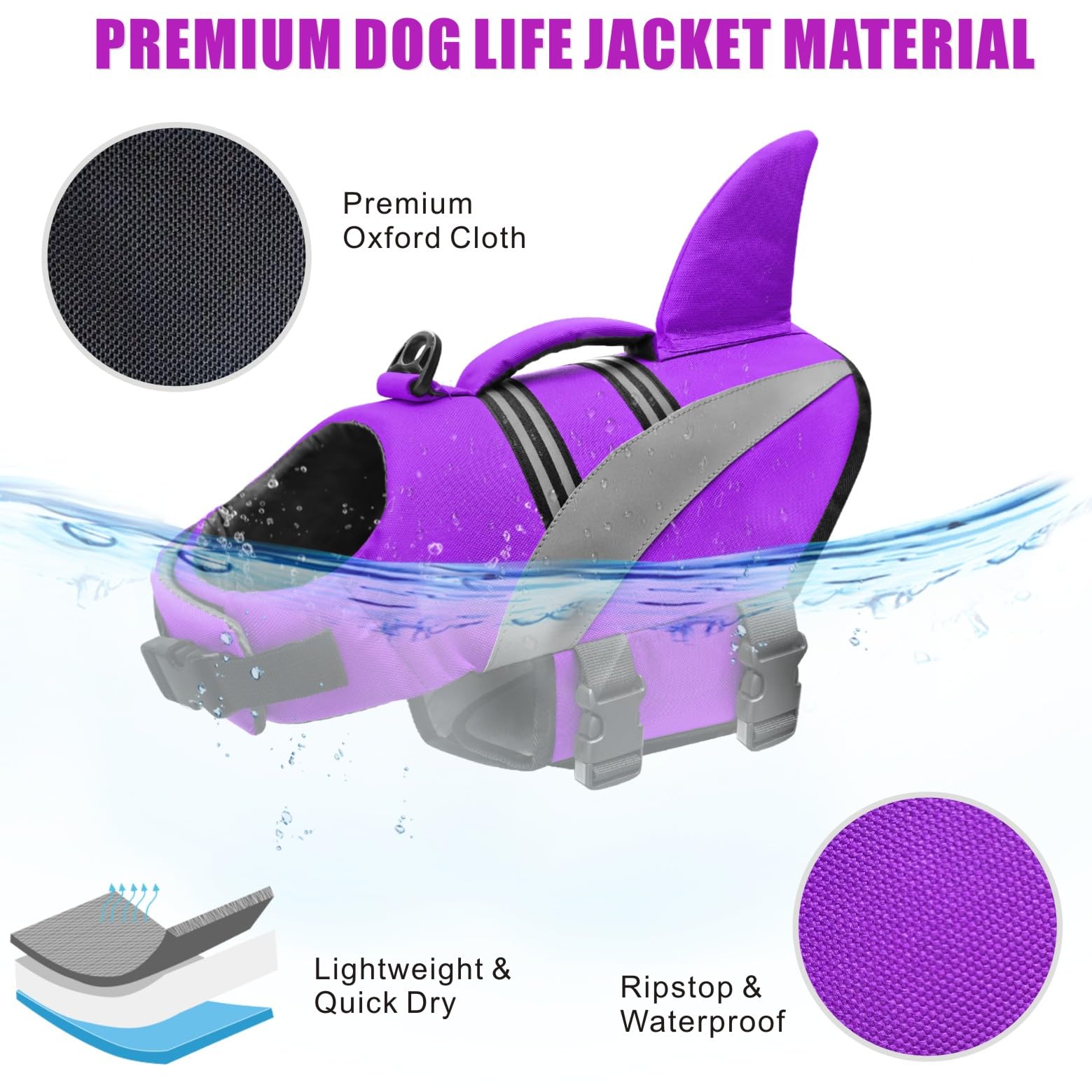 Giubbotto di Salvataggio del Cane Alta Flotation Shark Dog Salvagente Galleggia Cappotto Riflettente Pet Gilet di sicurezza Costumi da bagno Dog Life Vest